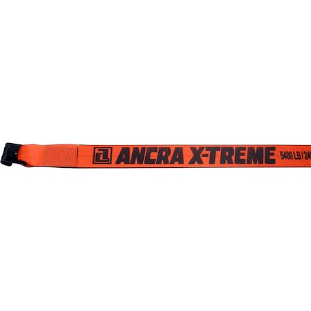 Ancra Mfg Strap Assy, Winch, X-Treme, 4 In. X 30 In. W/ 41766-18 Flat Hook 43795-90-30